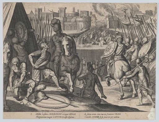 Plate 2: The city of Rome taken by Constable of Bourbon, from the Triumphs of Charles V