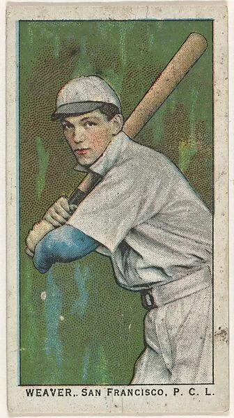 Weaver, San Francisco, Pacific Coast League, from the "Obak Baseball Players" set (T212), issued by the American Tobacco Company to promote Obak Mouthpiece Cigarettes — American Tobacco Company