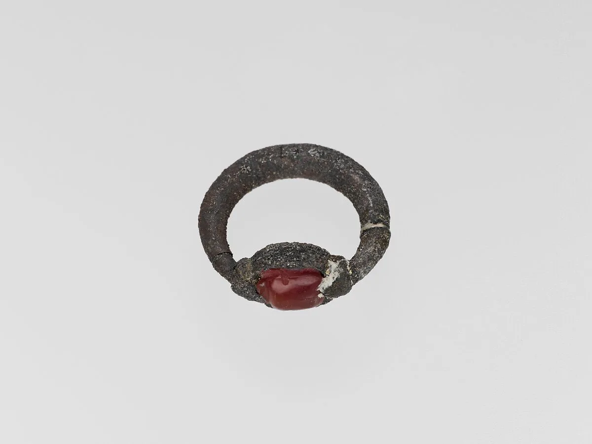 Silver ring with carnelian scarab — Unknown