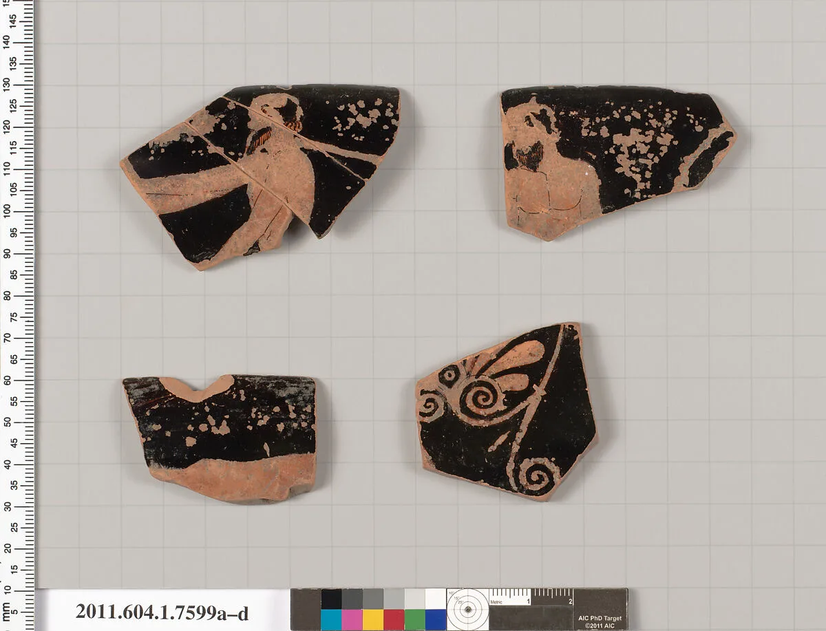 Terracotta fragments of a kylix (drinking cup) — Unknown