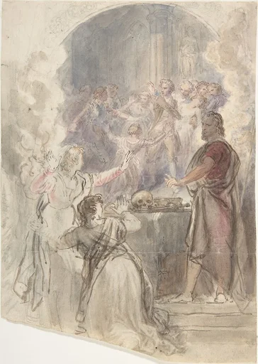 Scene from "My Aunt Margaret's Mirror" (Keepsake Story by Sir Walter Scott)