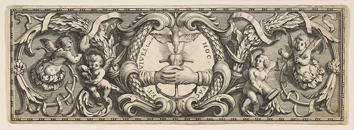 Frieze of Ornament with Clasped Hands and Anchor
