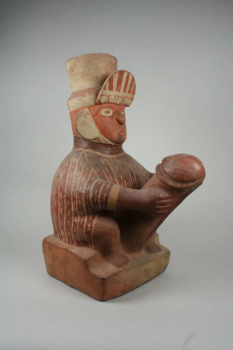 Stirrup Spout Bottle with Phallic Figure — Unknown