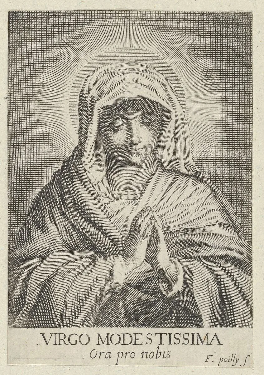 The Virgin in prayer looking down, after Reni — Guido Reni|Francois de Poilly