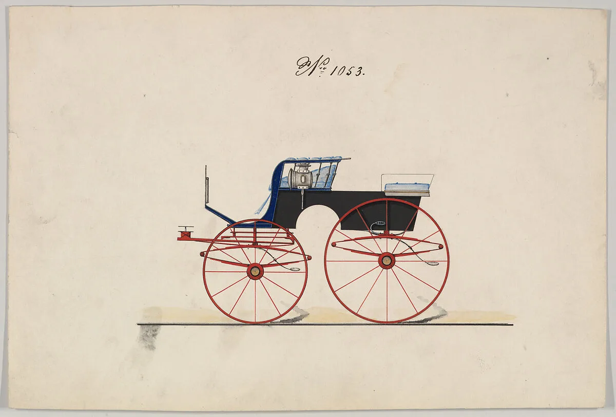 Design for 4 seat Phaeton, no top, no. 1053 — Brewster & Co.