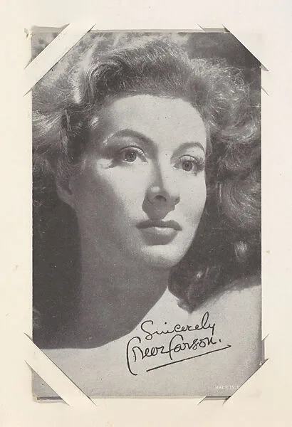 Greer Garson from Movie Stars Exhibit Cards series (W401) — Unknown