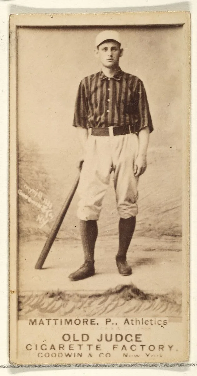 Mattimore, Pitcher, Philadelphia Athletics, from the Old Judge series (N172) for Old Judge Cigarettes — Goodwin & Company