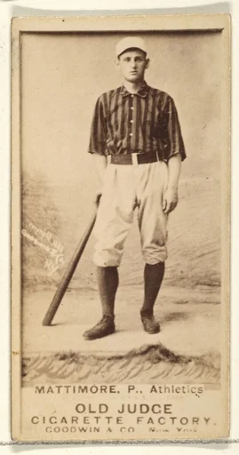 Mattimore, Pitcher, Philadelphia Athletics, from the Old Judge series (N172) for Old Judge Cigarettes