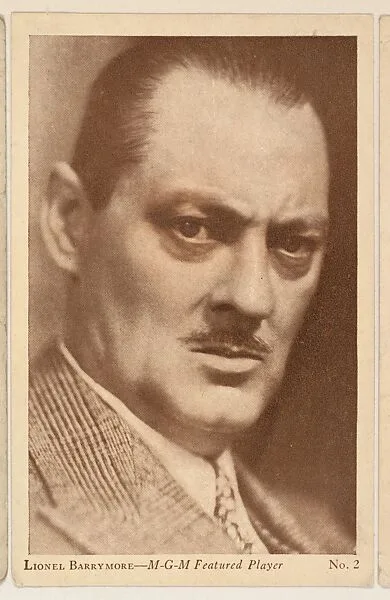 Lionel Barrymore, No. 2, bakery card from the Film Stars series (D32), issued by the Drake Brothers Bakery — Drake Brothers Bakery