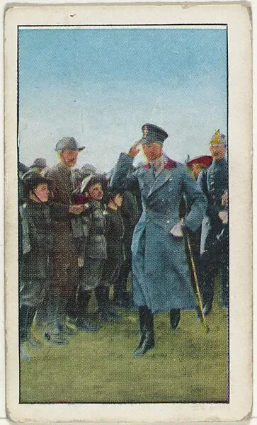 Card No. 79, German Crown Prince and Boy Scouts, from the World War I Scenes series (T121) issued by Sweet Caporal Cigarettes — Underwood & Underwood|American Tobacco Company