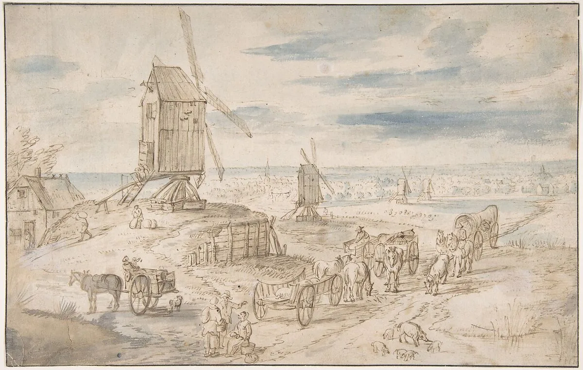 Dutch Landscape with Windmills — Jan Brueghel the Elder|Jan Brueghel the Elder