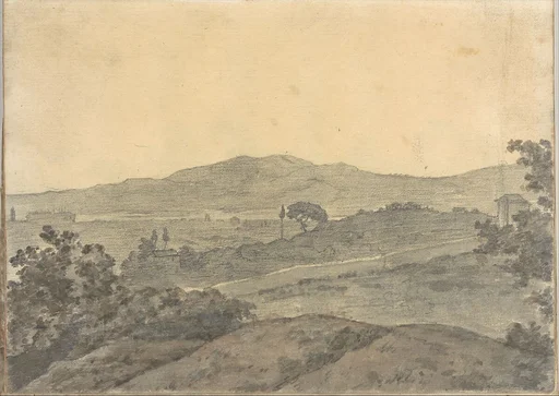Landscape with Distant Buildings (Smaller Italian Sketchbook, leaf 28 recto)