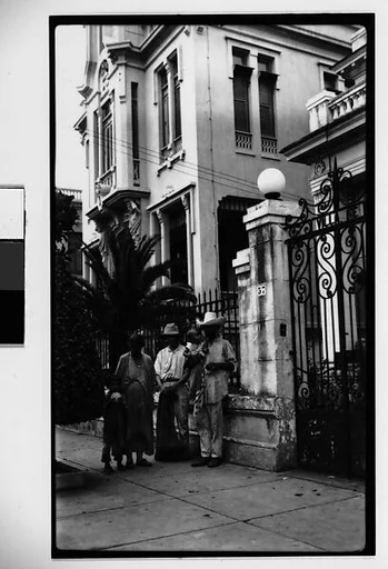 [Country Family on Street in Vedado District, Havana]