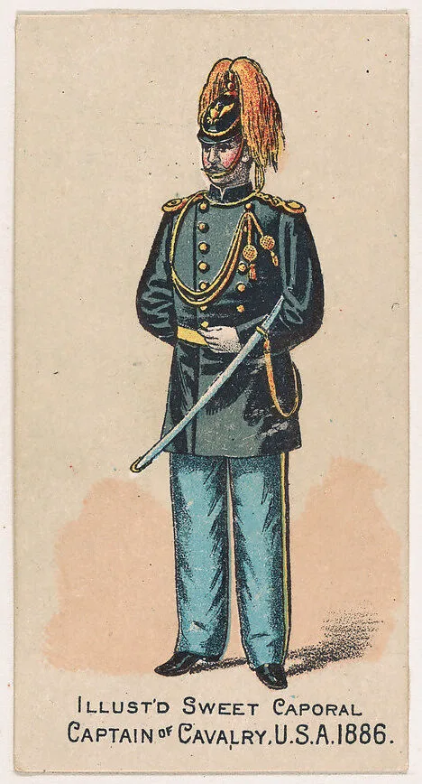 Captain of Cavalry, United States Army, 1886, from the Military Series (N224) issued by Kinney Tobacco Company to promote Sweet Caporal Cigarettes — Kinney Brothers Tobacco Company