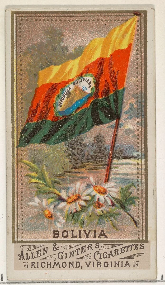 Bolivia, from Flags of All Nations, Series 1 (N9) for Allen & Ginter Cigarettes Brands — Allen & Ginter