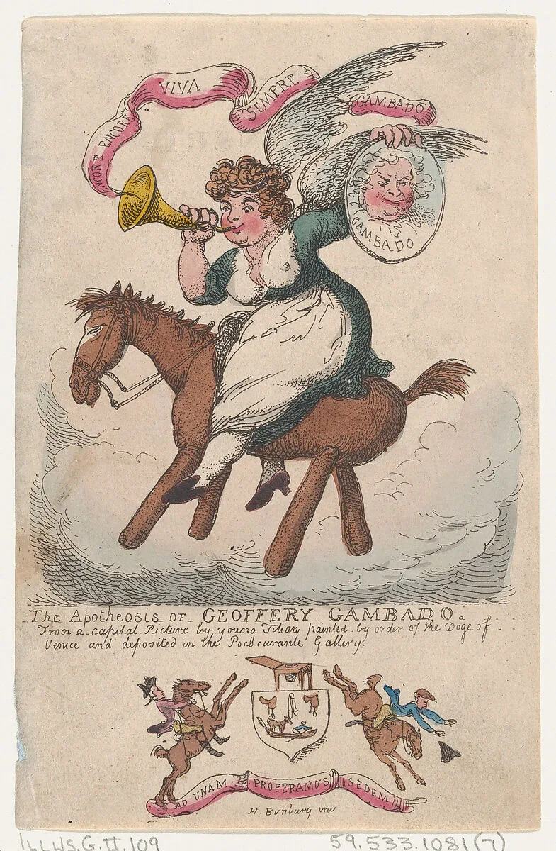 The Apotheosis, or, Geoffery Gambado — Thomas Rowlandson|Thomas Tegg|Henry William Bunbury