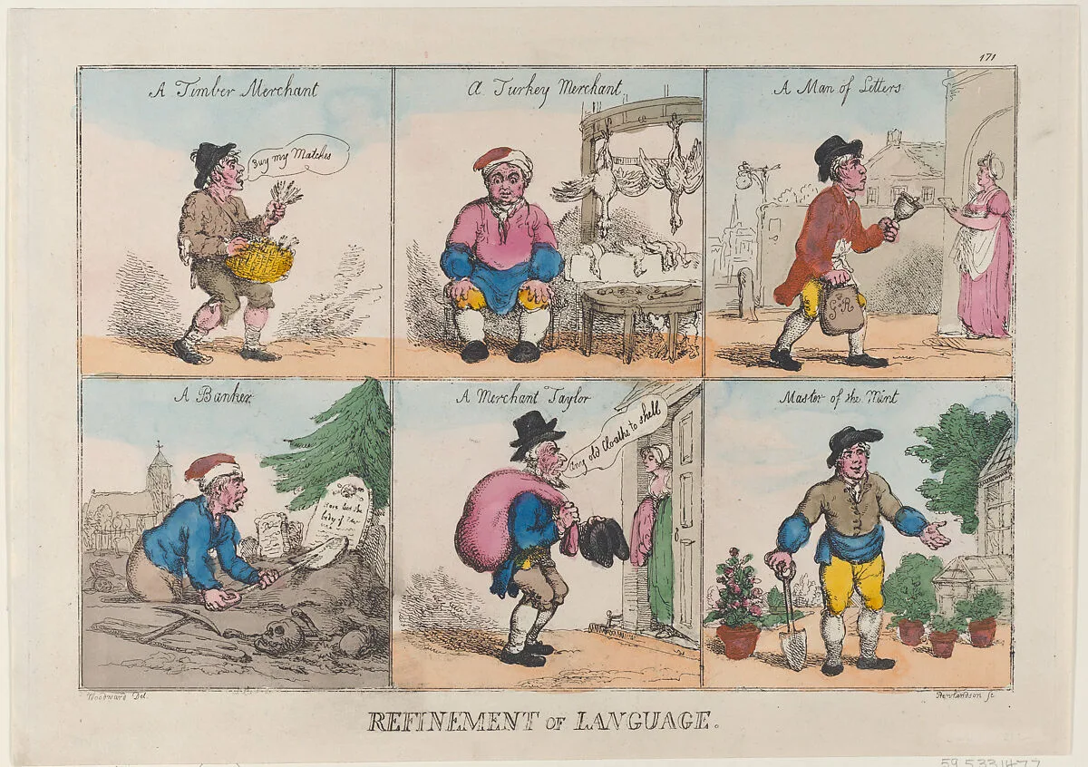 Refinement of Language — George Murgatroyd Woodward|Thomas Tegg|Thomas Rowlandson
