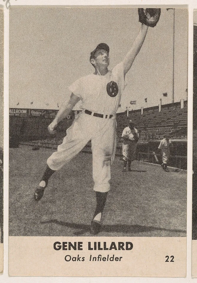 Gene Lillard, Oaks Infielder, No.22, from the Oakland Baseball Players (Oaks) series (D317), issued by Sunbeam Bread and Remar Bread — Sunbeam Bread|Remar Baking Company