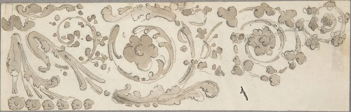 Sketch of Foliate Decoration — William Pitts