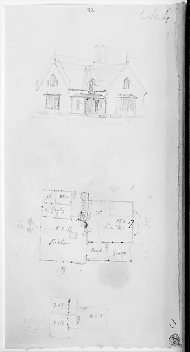 Design for Small Gothic Cottage, Design IV from The Architecture of Country Houses