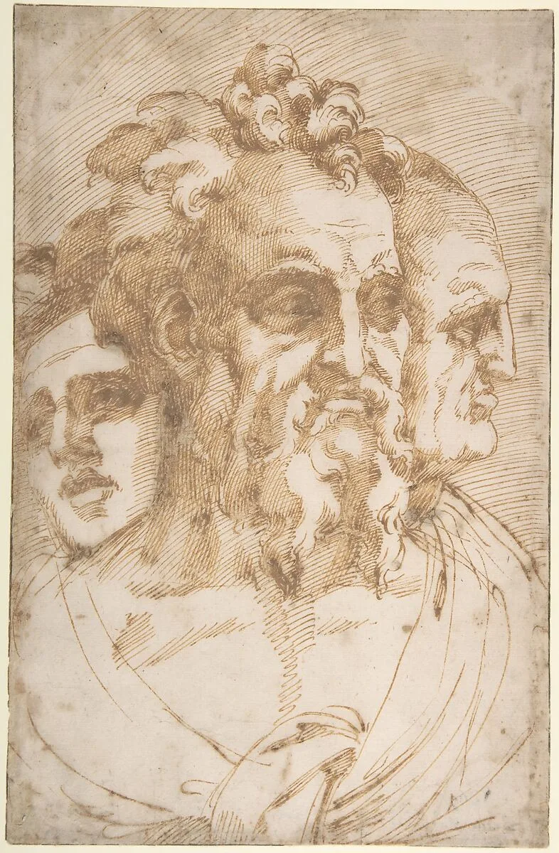 Three Male Heads — Baccio Bandinelli