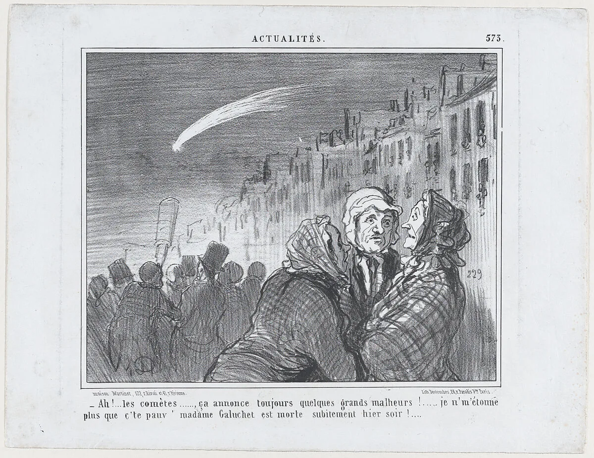 Ah!... les comètes..., ça annonce toujours quelques grands malheurs!..., from Actualités, published in Le Charivari, October 30, 1858 — Aaron Martinet|Honoré Daumier|Destouches
