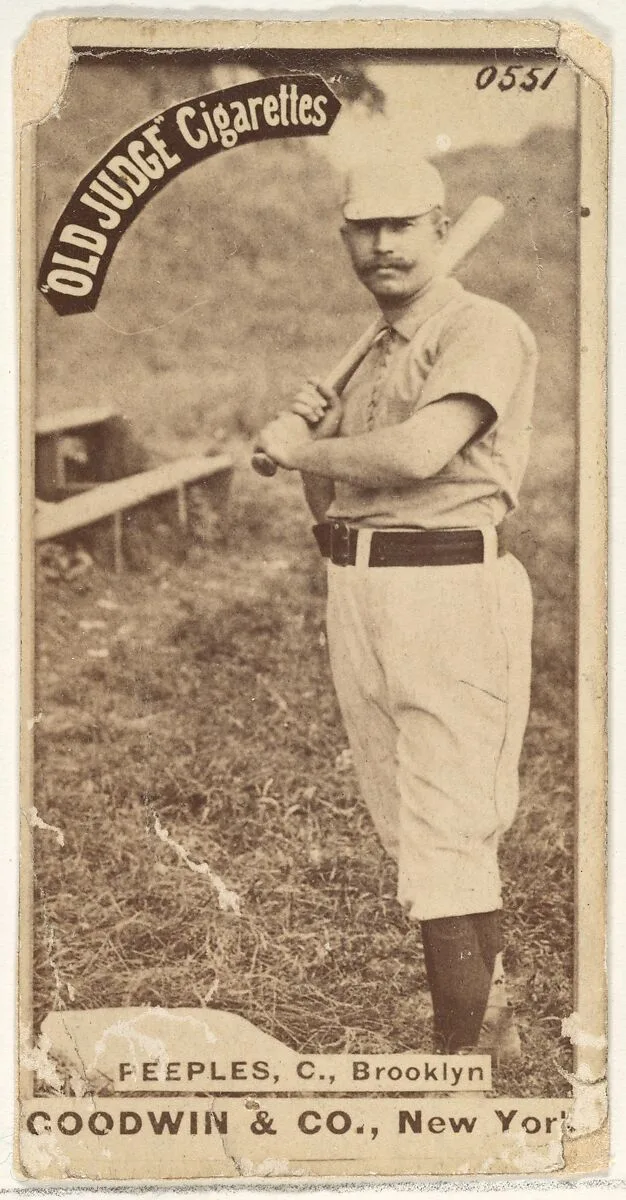 Peeples, Catcher, Brooklyn, from the Old Judge series (N172) for Old Judge Cigarettes — Goodwin & Company