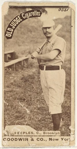 Peeples, Catcher, Brooklyn, from the Old Judge series (N172) for Old Judge Cigarettes