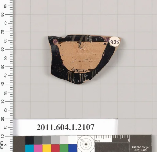 Terracotta rim fragment of a kylix (drinking cup)
