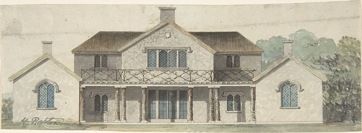 Design for a Cottage Ornée in the Tudoresque Style — Humphry Repton