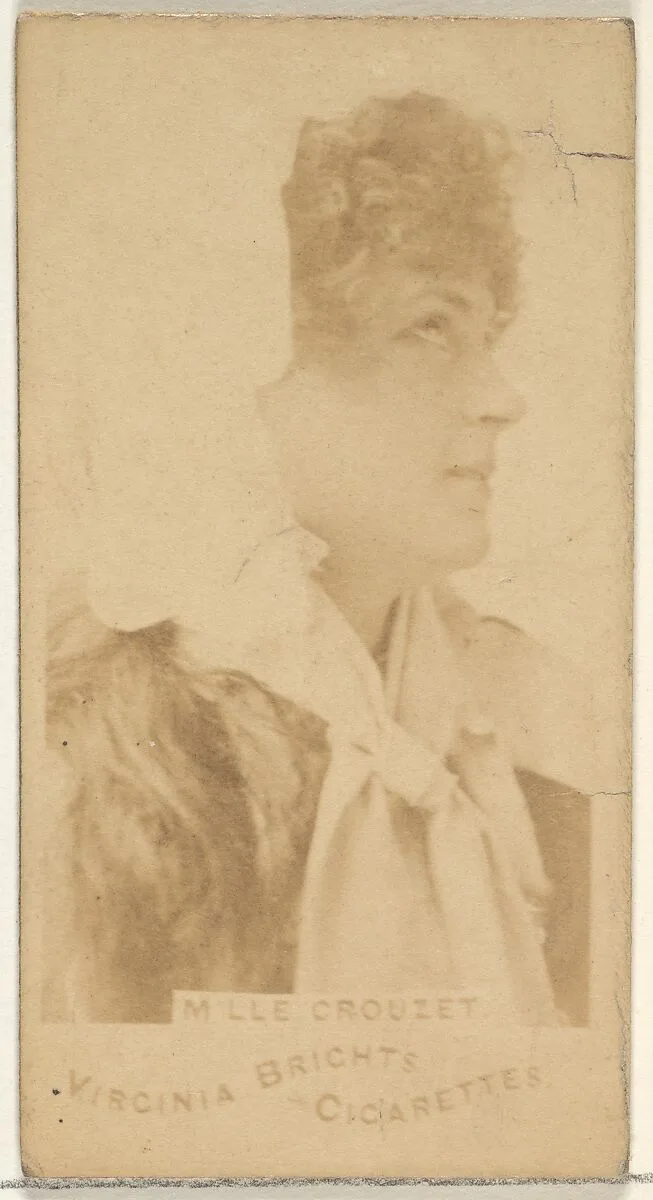 Mlle. Crouzet, from the Actors and Actresses series (N45, Type 1) for Virginia Brights Cigarettes — Allen & Ginter