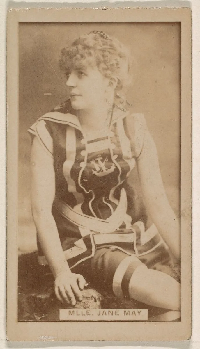 Mlle. Jane May, from the Actresses series (N245) issued by Kinney Brothers to promote Sweet Caporal Cigarettes — Kinney Brothers Tobacco Company