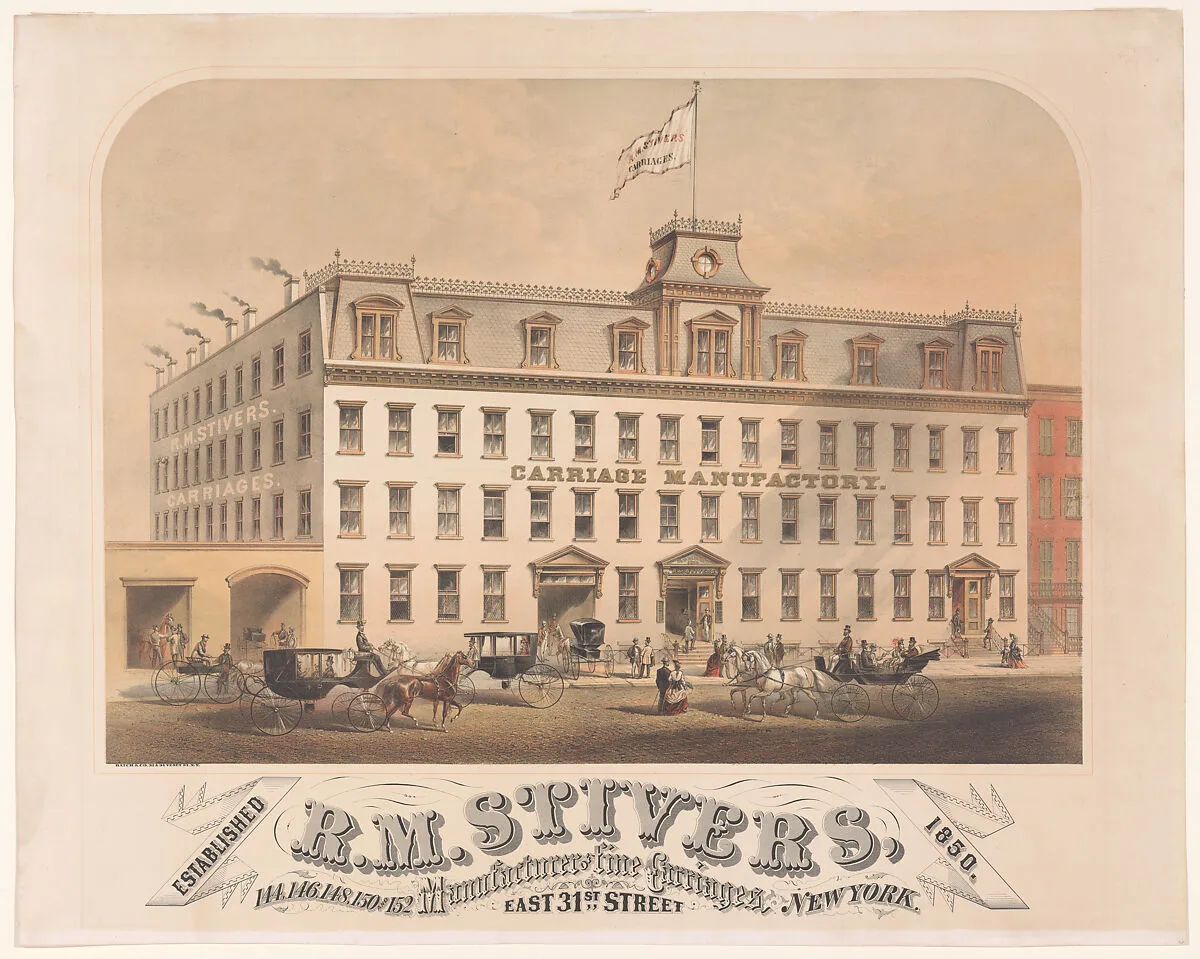R. M. Stivers, Manufacturers of Fine Carriages, 146-152 East 31st Street, New York — Hatch & Co.