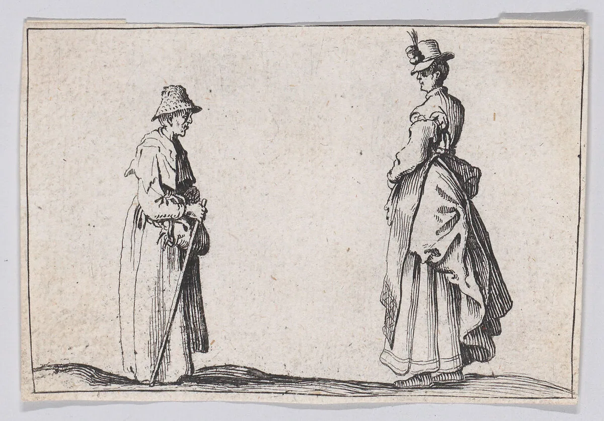 Copy of Deux Femmes de Profil (Two Women in Profile), from "Les Caprices" — Anonymous|Jacques Callot