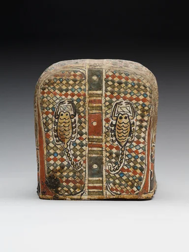 Foot covering from a mummy, with scorpions on soles
