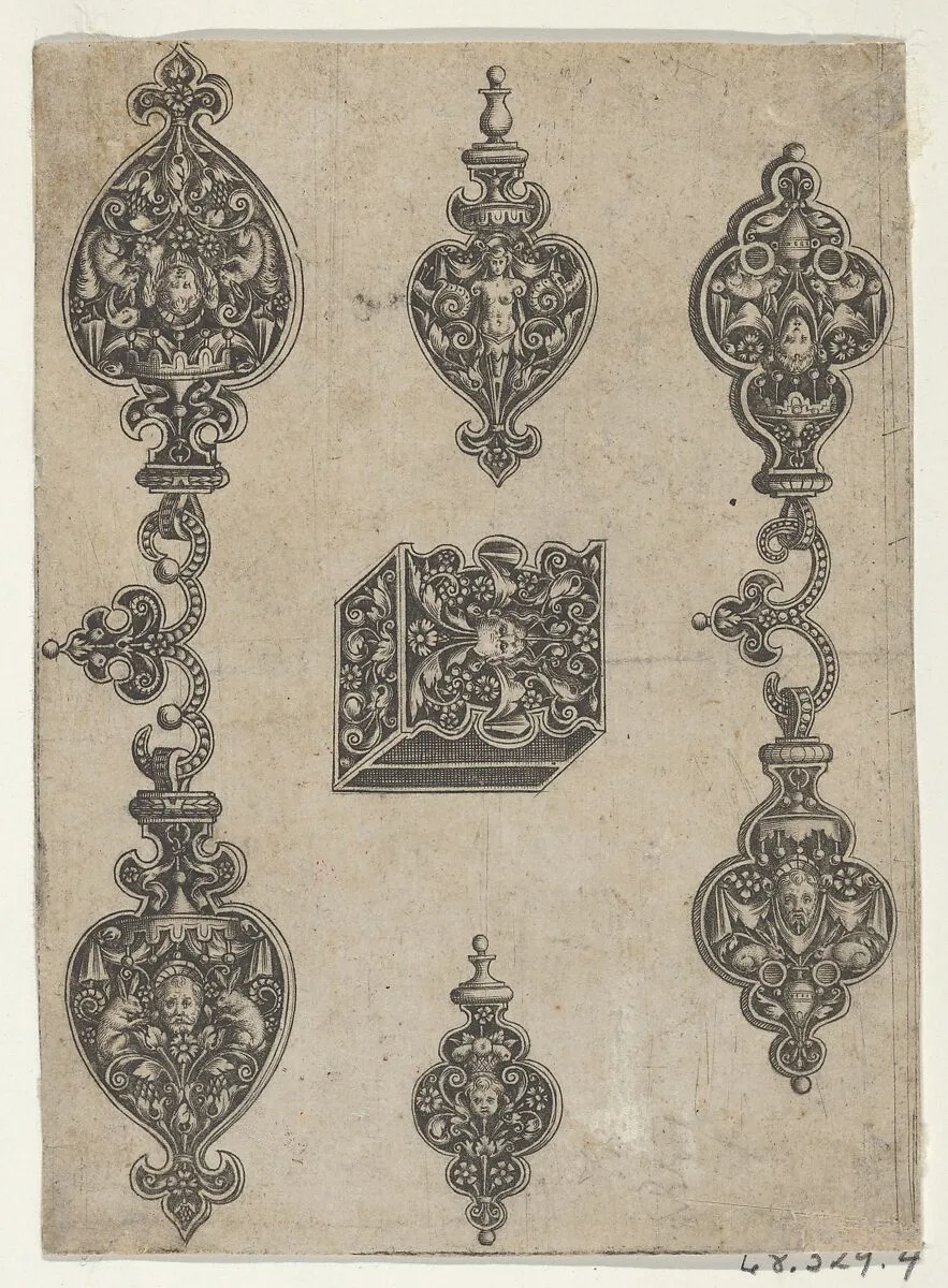 Blackwork Design for Broochs, Bracelets and Pendants — Theodor de Bry