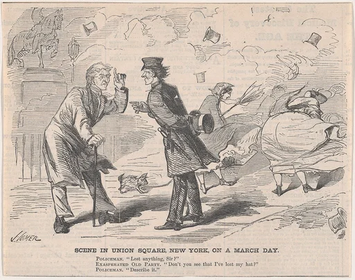 Scene in Union Square On a March Day (from "Harper's Weekly," Vol. IV)