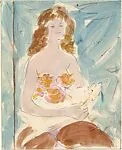 Girl with Cat — Marcel Vertès