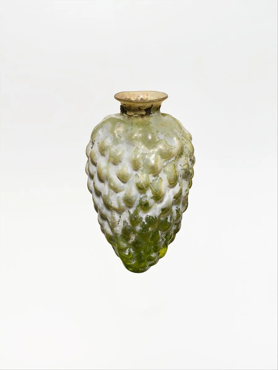 Glass flask in the shape of a pine cone — Unknown