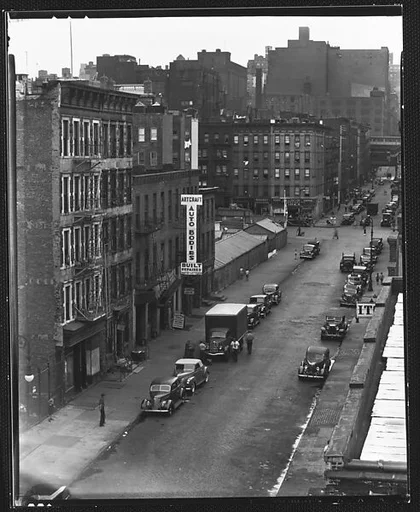 [View of East 92nd Street, From Roof of Evans's Apartment Building, New York City]