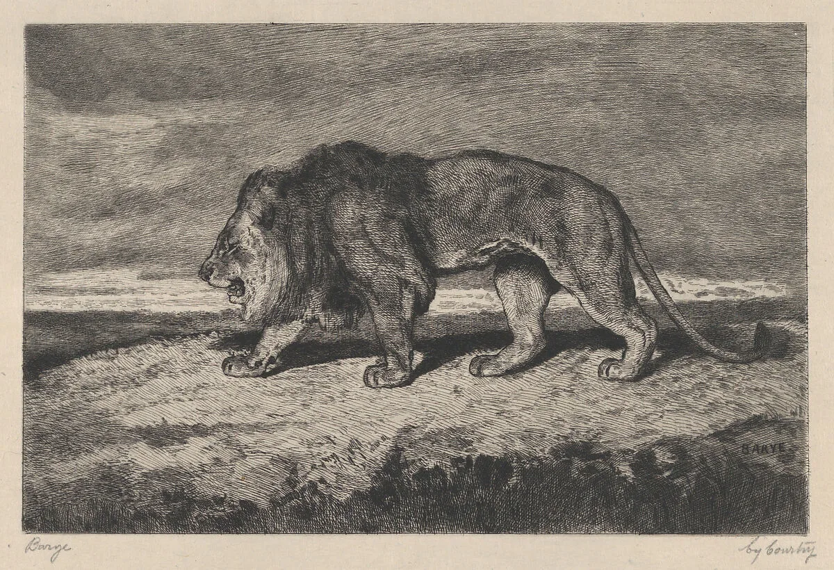 Lion walking — Charles Courtry|Antoine-Louis Barye