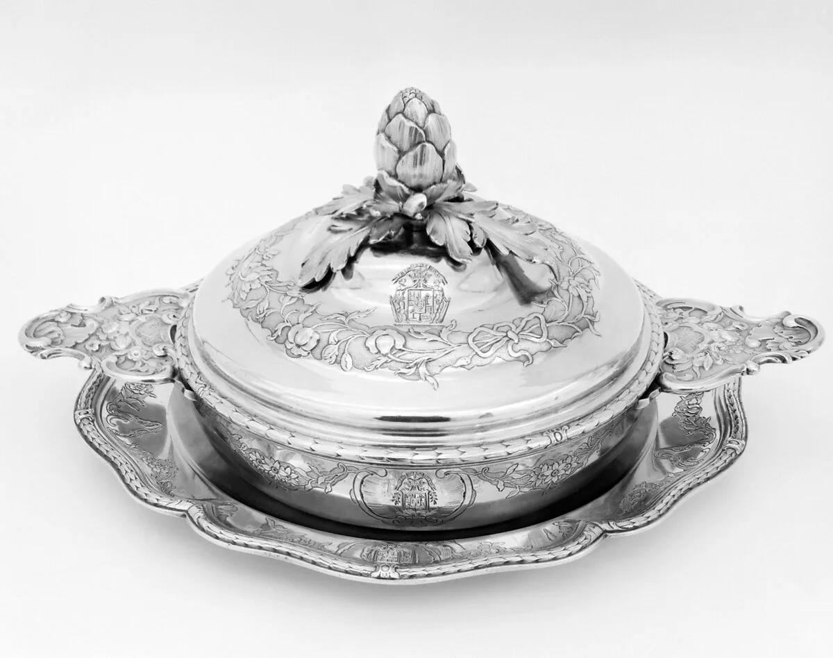 Broth bowl with cover and stand (part of a traveling set) — Louis Imlin III the Younger