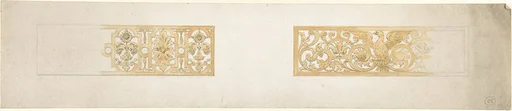 Two Rectangular Ornaments with Strapwork, Foliage and an Eagle