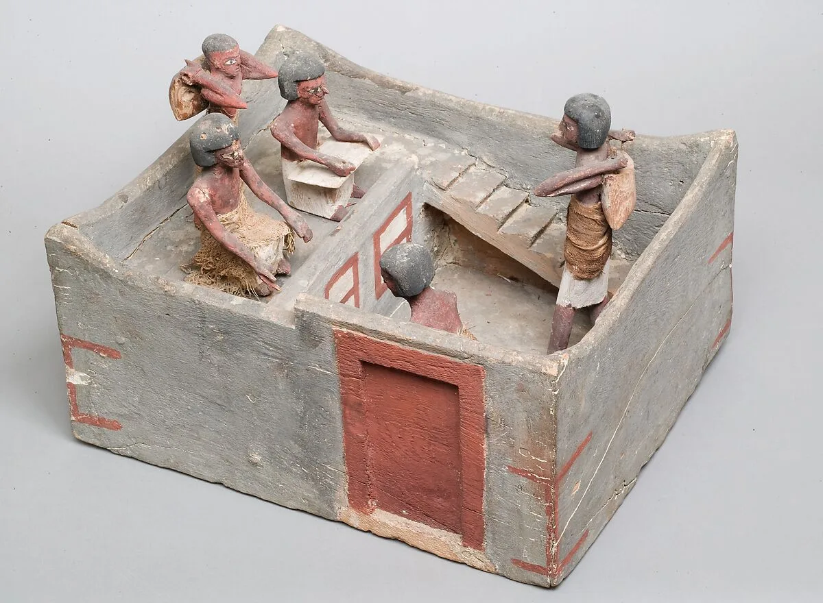 Model of a granary with scribe and overseer — Unknown