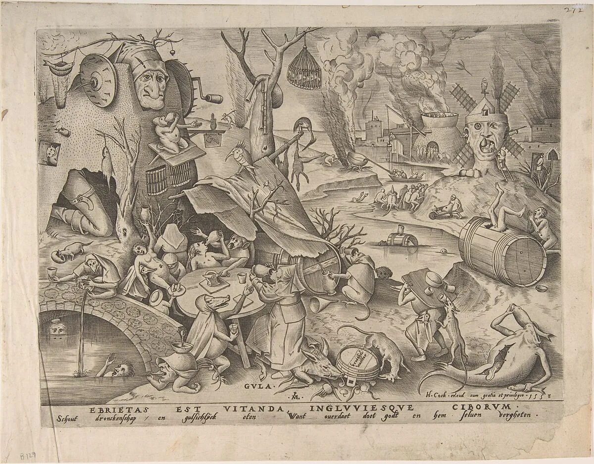 Gluttony (Gula) from The Seven Deadly Sins — Pieter van der Heyden|Pieter Bruegel the Elder|Hieronymus Cock