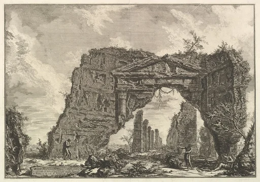 Remains of a covered portico, or a cryptoportiucus, in a villa of Domitian, five miles outside Rome on the Frascati road, from Vedute di Roma (Roman Views)