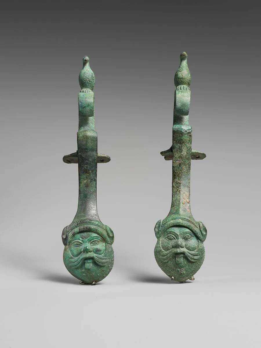 Pair of bronze amphora (jar) handles — Unknown