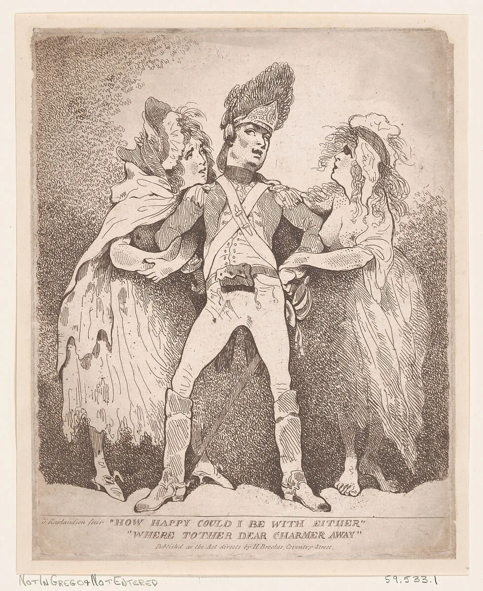 How Happy Could I Be With Either, Were t'Other Dear Charmer Away — Thomas Rowlandson|Henry Brookes