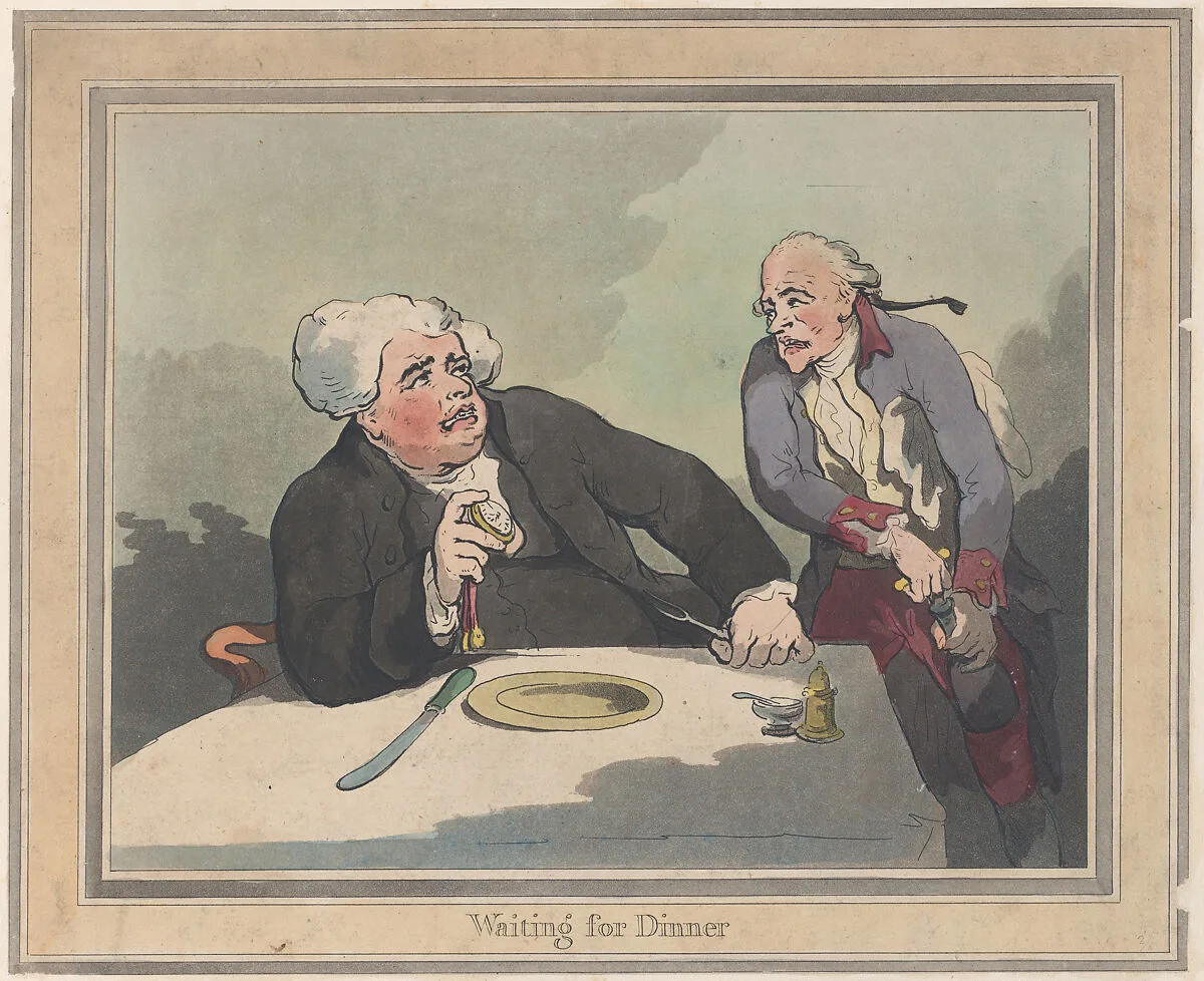 Waiting for Dinner — Thomas Rowlandson