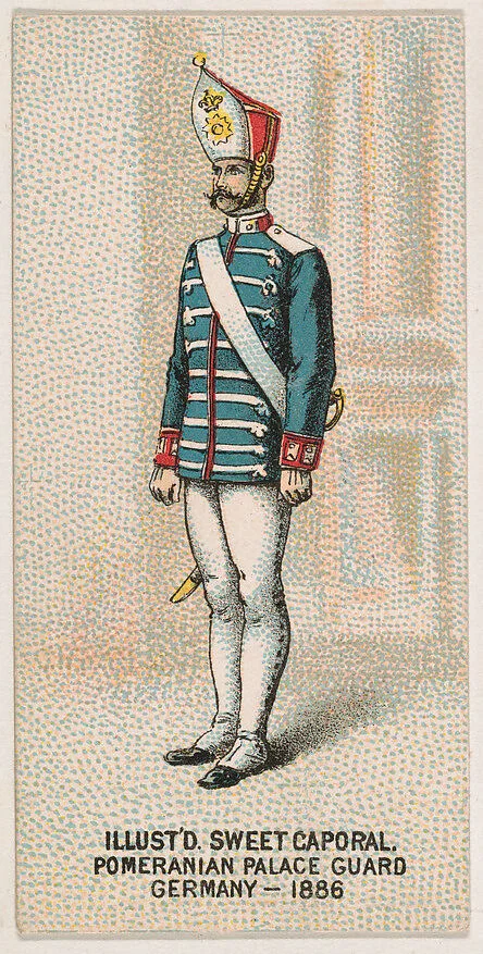 Pomeranian Palace Guard, Germany, 1886, from the Military Series (N224) issued by Kinney Tobacco Company to promote Sweet Caporal Cigarettes — Kinney Brothers Tobacco Company